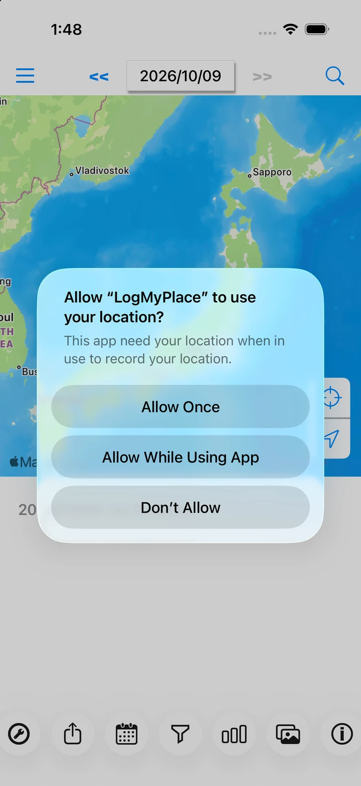 First location permission prompt