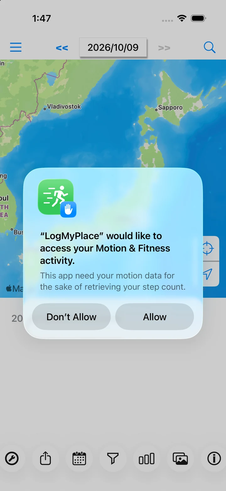 Motion & Fitness permission prompt