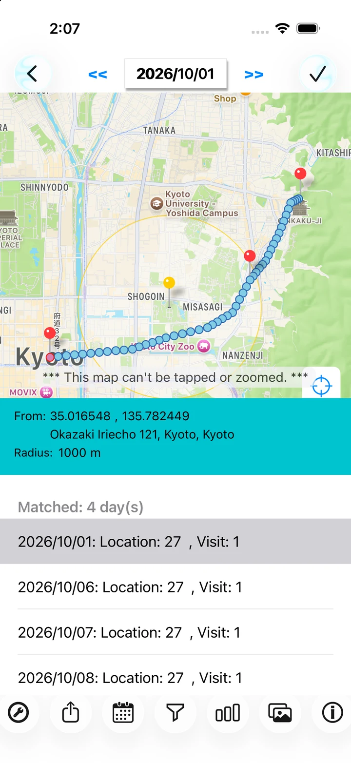 Sample search results for four days